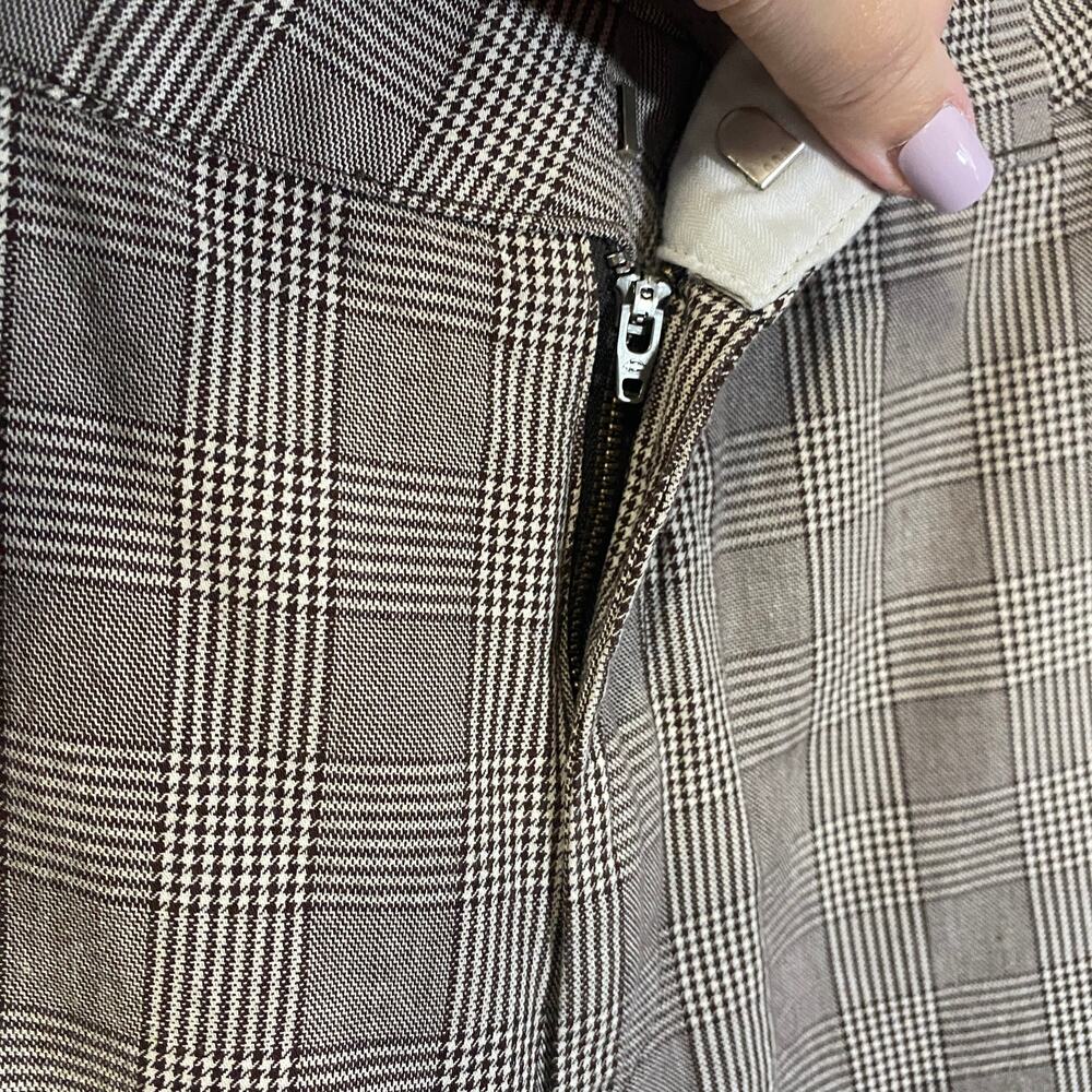 Dickies Relaxed Fit Glen Plaid Bakerhill Pant Brown Tan 100% Cotton Sz 6R - Picture 6 of 12